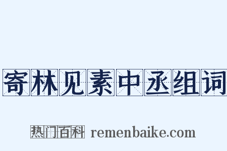 寄林见素中丞组词是什么意思的图片